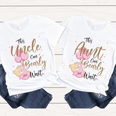 Bear Themed Baby Shower Girl Matching Outfits | We Can Bearly Wait Teddy Bear Baby Shower Tshirts for New Parents | Teady Bear Baby Shower - image2